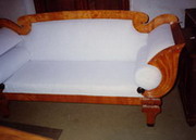 Sofa Biedermeier, brzozowa. Okoo 1830r. Po renowacji.